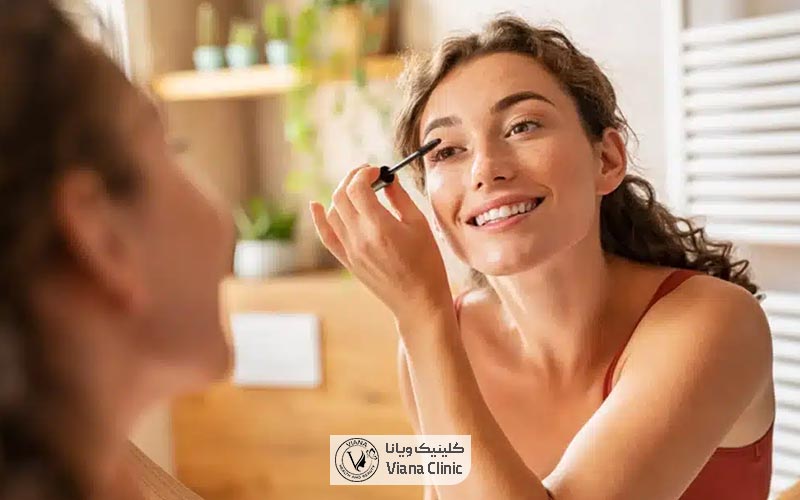 استفاده از لنز و آرایش چشم و سایه به همراه ریمل و خط چشم تا دو هفته بعد از بلفاروپلاستی ممنوع است